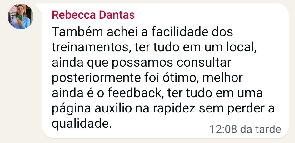 Depoimento de Rebecca Dantas